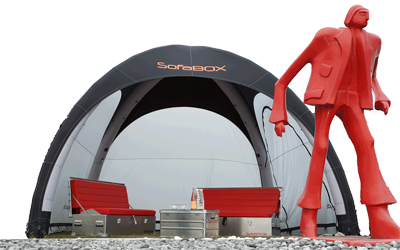 EventBOXSet – eine aussergewöhnliche, mobile Eventlounge, die jedem Wetter trotzt.